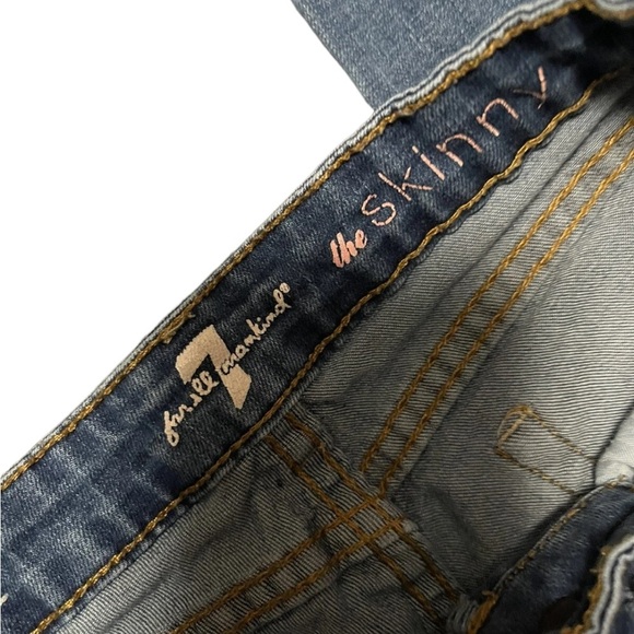 7 for all Mankind Skinny girls 12 denim Jeans 24” waist by 26” long EUC - Picture 4 of 6